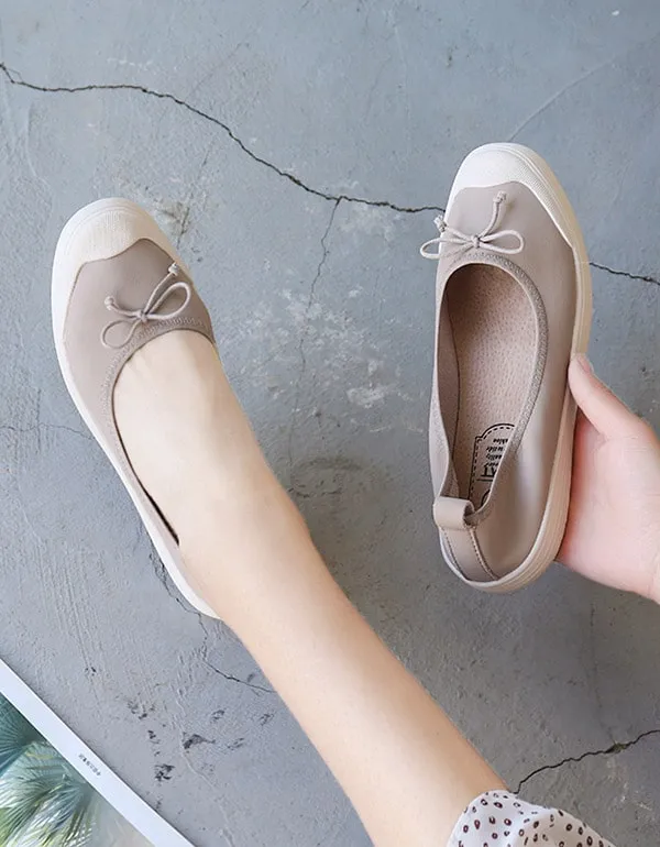 Spring Soft Leather Comfortable Flat Nurse Shoes