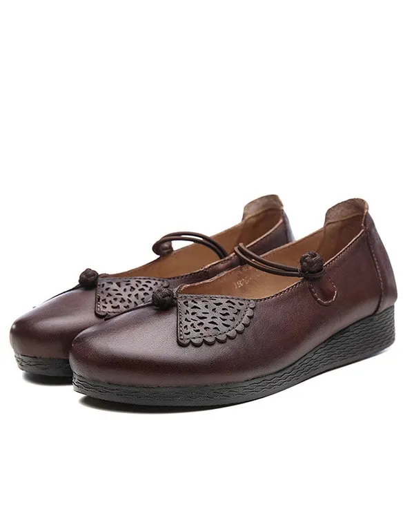 Spring Vintage Handmade Flat Heel Shoes