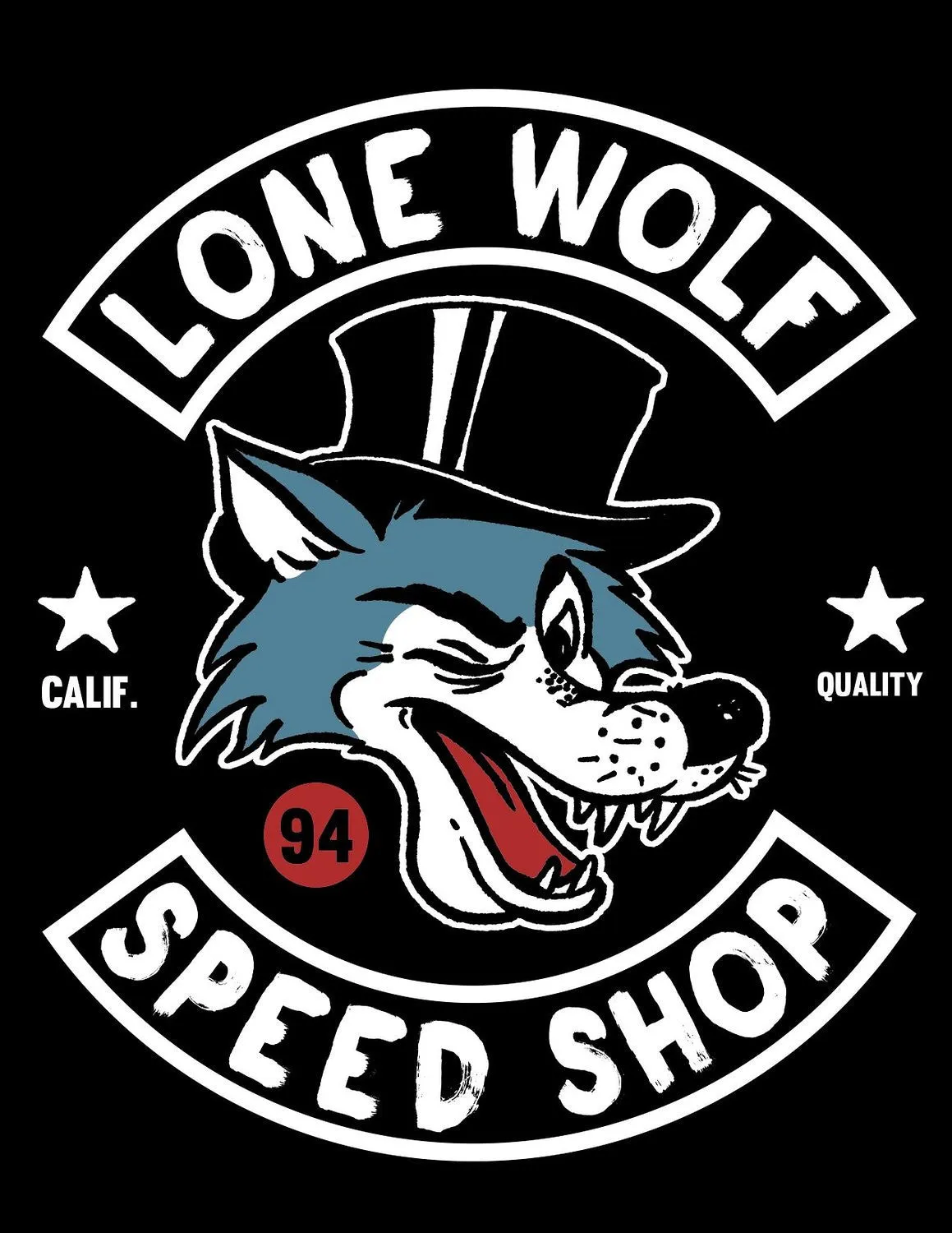 Steady Clothing Lone Wolf Short Sleeve T-shirt Mens Navy or Blue U.S.A