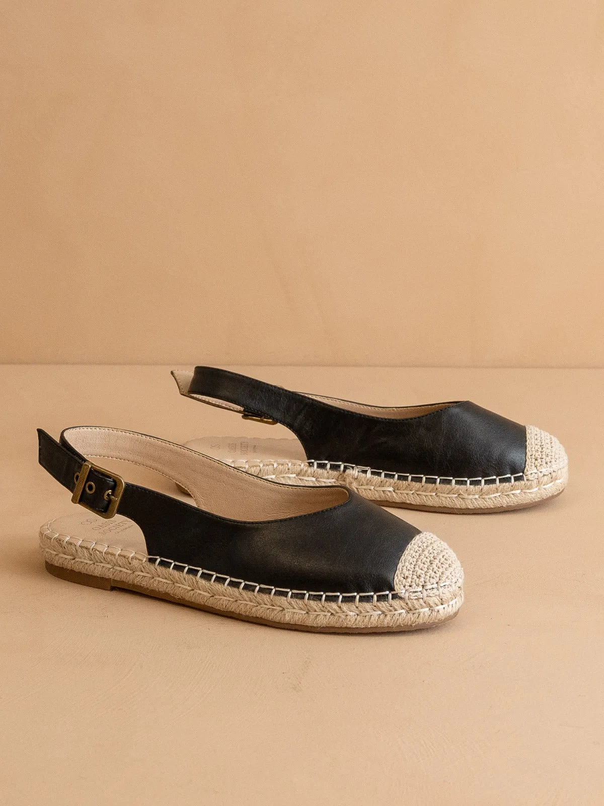 The Massa | Black Ballet Inspired Espadrille Flat