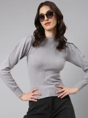Women Grey Solid Top