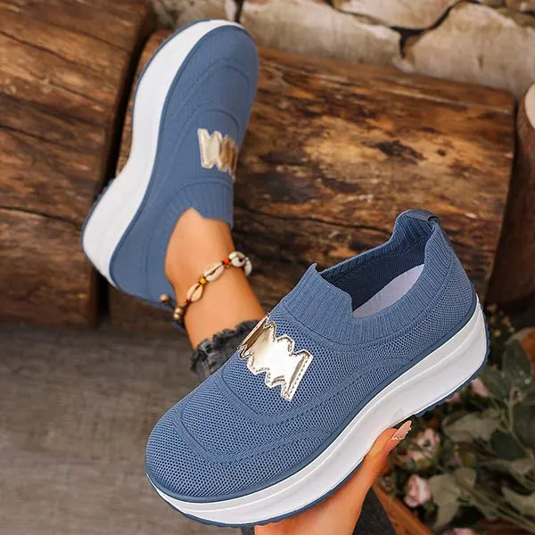 Women's Breathable Flyknit Thick Sole Sneakers 11733403C