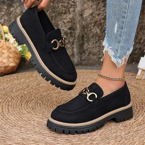Women's Buckle Thick Sole Low Top Shoes 34480556C
