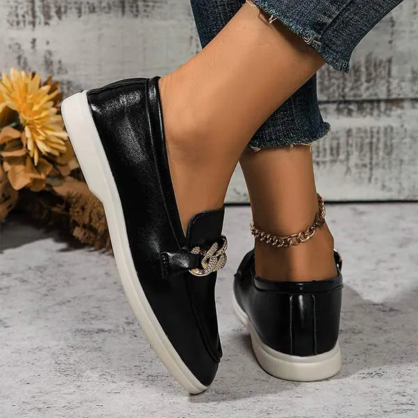 Women's Fashion Rhinestone Embellished Flat Casual Loafers 53708676C