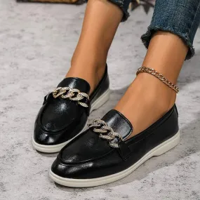 Women's Fashion Rhinestone Embellished Flat Casual Loafers 53708676C