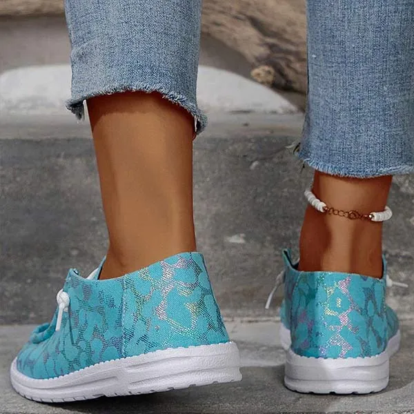 Women's Flat Printed Casual Canvas Shoes 59583532C