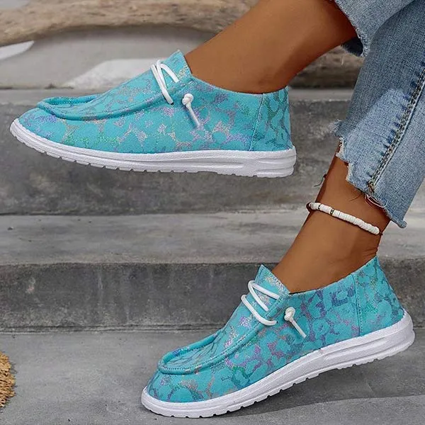 Women's Flat Printed Casual Canvas Shoes 59583532C