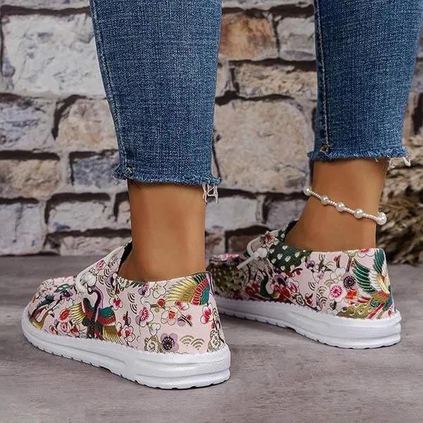 Women's Flat Printed Casual Canvas Shoes 59583532C
