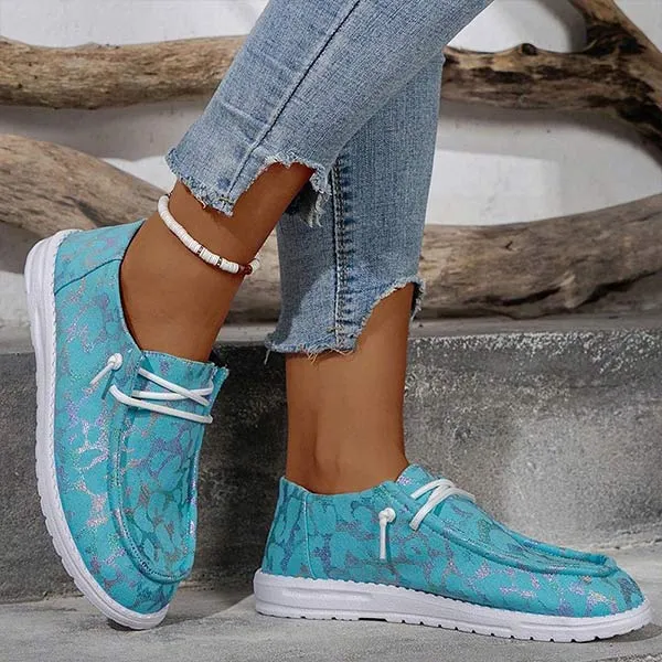 Women's Flat Printed Casual Canvas Shoes 59583532C