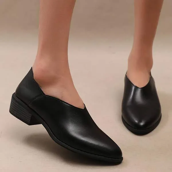 Women's Pointed-Toe Low Heel Chunky Pumps 70199742C