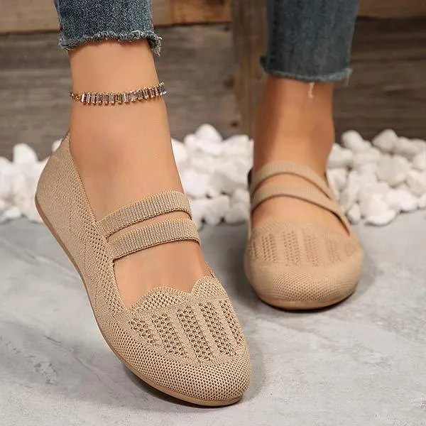 Women's Slip-On Knitted Casual Flat Shoes 76257228C