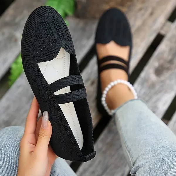 Women's Slip-On Knitted Casual Flat Shoes 76257228C