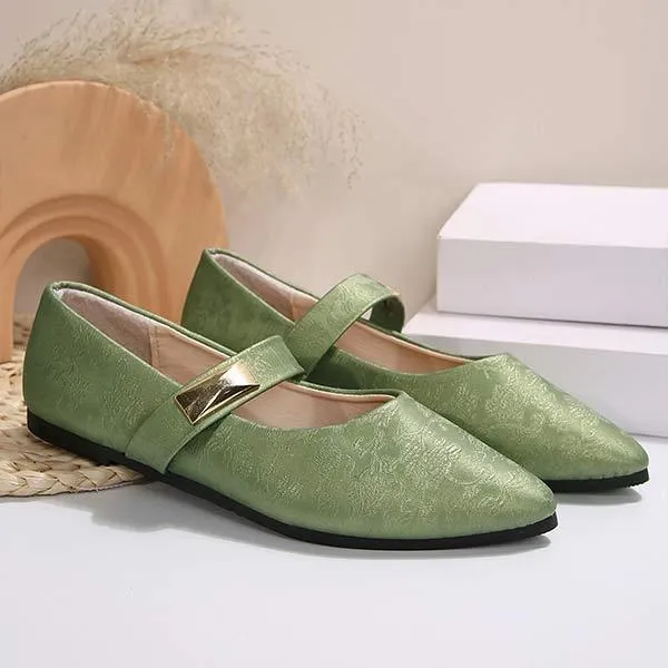 Women's Vintage Buckle Strap Flats 11738733C