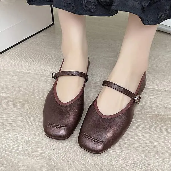Women's Vintage Mary Jane Flat Shoes 83551391C